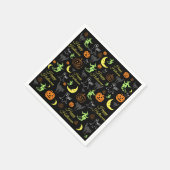 Happy Halloween Pattern Black Servet (Hoek)