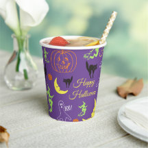 Happy Halloween Pattern Paars