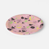 Happy Halloween Pattern Pink Papieren Bordje (Gekanteld)