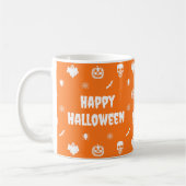 Happy Halloween Pattern Sinaasappel Wit Koffiemok (Links)