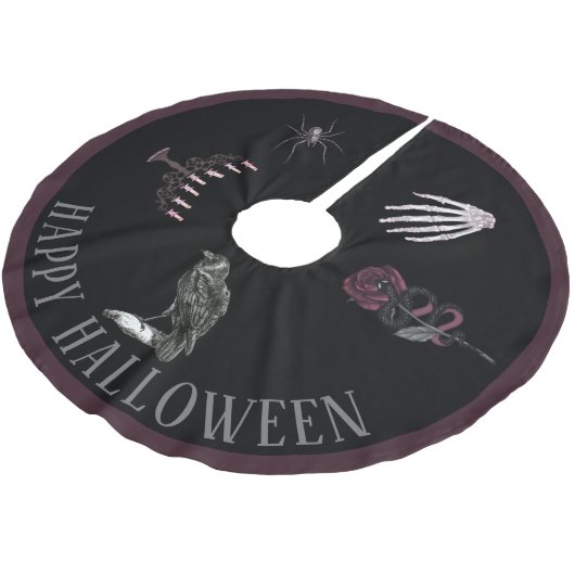 Happy Halloween pensed Polyester Tree Skirt Kerstboom Rok (Gekanteld)
