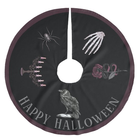 Happy Halloween pensed Polyester Tree Skirt Kerstboom Rok (Voorkant)
