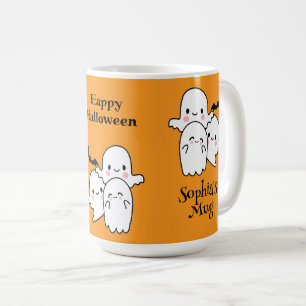 Happy Halloween Personaliseer NAAM Ghosts Bat Koffiemok