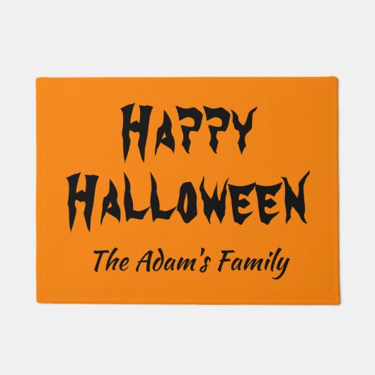 Happy Halloween persoonlijk Sinaasappel Deurmat (Voorkant)