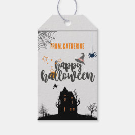 Happy Halloween persoonlijke donkere nacht schatti Cadeaulabel
