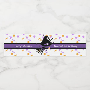 Happy Halloween Pet Confetti Birthday Waterfles Etiket