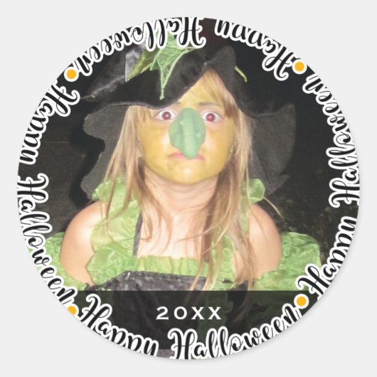 Happy Halloween Photo Afbeelding Custom Favor Part Ronde Sticker (Voorkant)