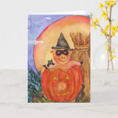 Happy Halloween Pig KAART Kittens & Jack O'Pig (Gele Bloem)