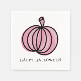Happy Halloween Pink Pumpkin Servet
