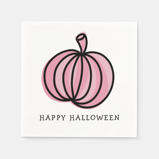Happy Halloween Pink Pumpkin Servet (Voorkant)