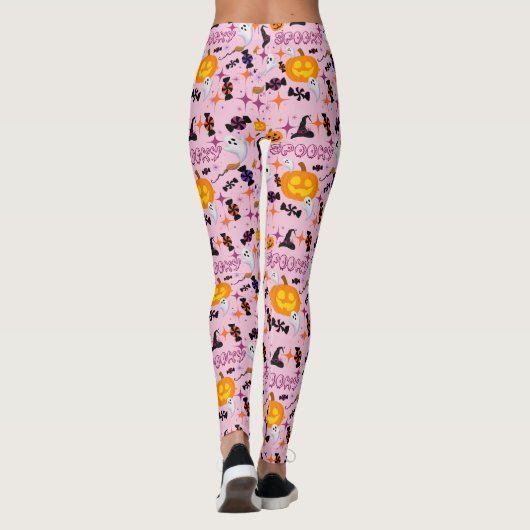 Happy Halloween Pink Spooky Festival Leggings (Achterkant)