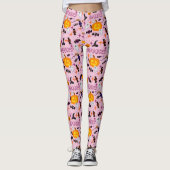 Happy Halloween Pink Spooky Festival Leggings (Voorkant)