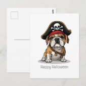 Happy Halloween Pirate English Bulldog Briefkaart (Voorkant / Achterkant)
