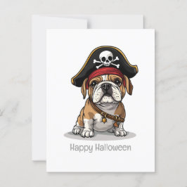 Happy Halloween Pirate English Bulldog Briefkaart