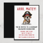 Happy Halloween Pirate English Bulldog Kaart (Voorkant / Achterkant)