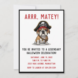 Happy Halloween Pirate English Bulldog Kaart