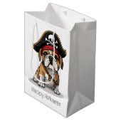 Happy Halloween Pirate English Bulldog Medium Cadeauzakje (Voorkant Gekanteld)