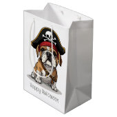 Happy Halloween Pirate English Bulldog Medium Cadeauzakje (Achterkant Gekanteld)