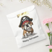 Happy Halloween Pirate English Bulldog Skull Bedankzakje (Gezegeld)