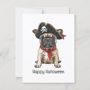 Happy Halloween Pirate Franse Bulldog Briefkaart