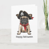 Happy Halloween Pirate Franse Bulldog Kaart (Voorkant)