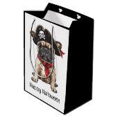 Happy Halloween Pirate Franse Bulldog Medium Cadeauzakje (Achterkant Gekanteld)