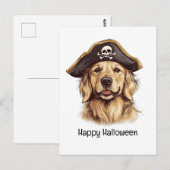 Happy Halloween Pirate Golden Retriever Hond Sched Briefkaart (Voorkant / Achterkant)
