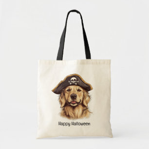 Happy Halloween Pirate Golden Retriever Hond Sched Tote Bag