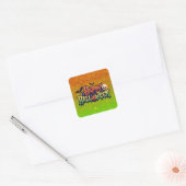 Happy Halloween plezier faux glitter Vierkante Sticker (Envelop)