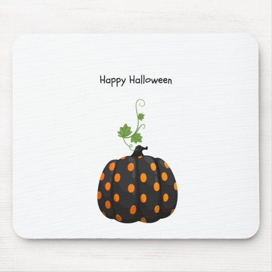 Happy Halloween Polka Dot Pumpkin Muismat (Voorkant)