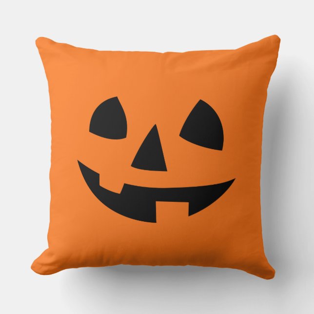 Happy Halloween pomkin geïsoleerd grappig glimlach Kussen (Voorkant)