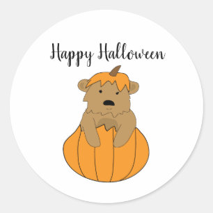 Happy Halloween pompoen Beer Stickers