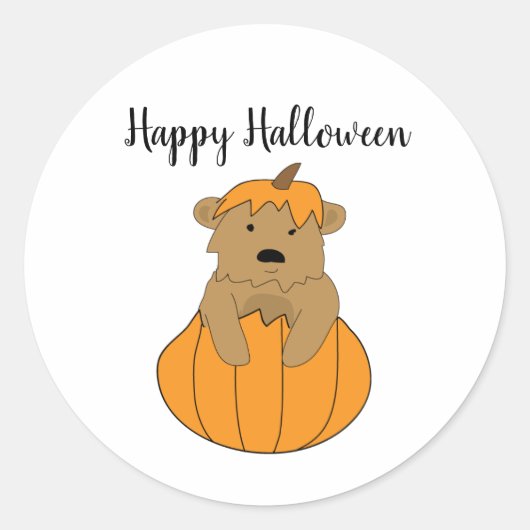 Happy Halloween pompoen Beer Stickers (Voorkant)