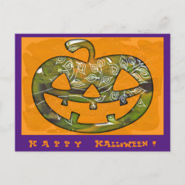 Happy Halloween pompoen - briefkaart of uitnodigin