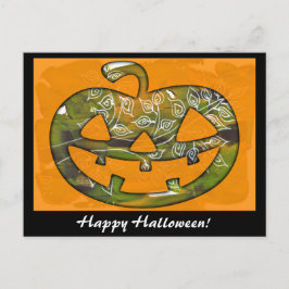 Happy Halloween pompoen - briefkaart uitnodiging