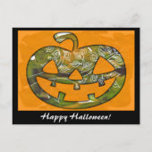 Happy Halloween pompoen - briefkaart uitnodiging (Voorkant)