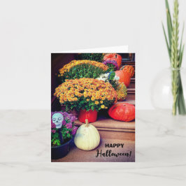 Happy Halloween pompoen decoratie Notitiekaartje