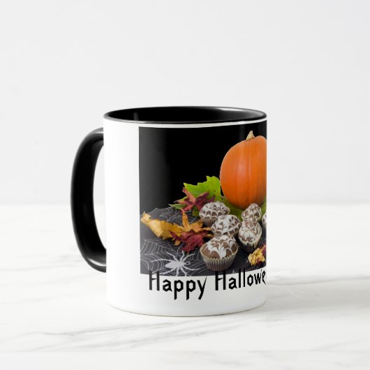Happy Halloween! Pompoen en Cupcakes Coffee Mok (Voorkant links)