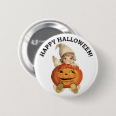 Happy Halloween pompoen en kind Ronde Button 5,7 Cm (Voorkant /achterkant)