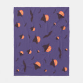 Happy Halloween pompoen en vleermuizen fleece deke (Voorkant)