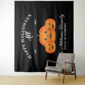 Happy Halloween Pompoen Familienaam Custom Wandkleed (In situ)