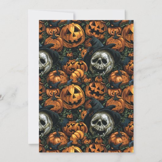 Happy Halloween Pompoen Foto Vakantie Kaart (Achterkant)