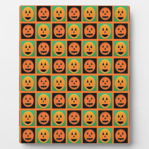 Happy Halloween pompoen gezichten Fotoplaat