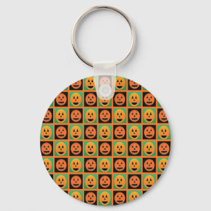 Happy Halloween pompoen gezichten Sleutelhanger