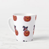 Happy Halloween - pompoen Halloween Magic Latte Mok (Linkerhoek)