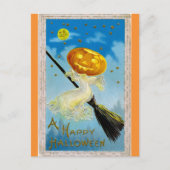  Happy Halloween pompoen heks Briefkaart (Voorkant)