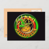 Happy Halloween pompoen heks briefkaart (aanpassen (Voorkant / Achterkant)