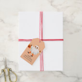 Happy Halloween pompoen hoofd Schattige roze Cadeaulabel (Met Touw)