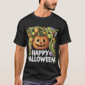 Happy Halloween pompoen illustratie met Snoep T-shirt (Voorkant)