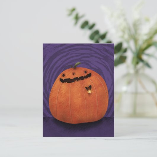 Happy Halloween pompoen Jack Lantern Briefkaart (Staand voorkant)